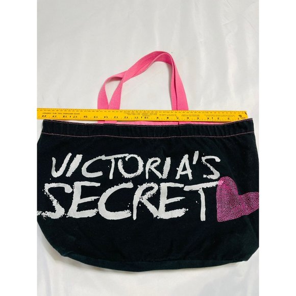 Victoria's Secret Thick Canvas Reusable Shopping Bay With Pink Handle Logo - Picture 4 of 7